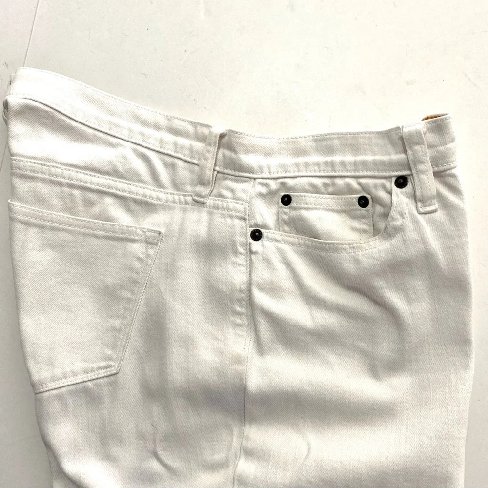 J. Crew Stretch White Denim Cropped Jeans Size 30 Summer Basic Neutral